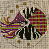 Needlepoint Handpainted Christmas Melissa Prince Nautilus Abstract 4"