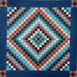 Needlepoint Handpainted Susan Roberts Around World Quilt 10x10