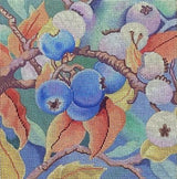 Needlepoint Handpainted Brenda Stofft Autumn Blueberries