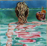 Needlepoint Handpainted PLD Designs Beach Reflections 6x6