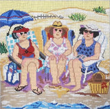 Needlepoint Handpainted Cooper Oaks Beach Friends 10x10