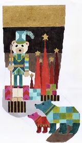 Needlepoint Handpainted Christmas Stocking Melissa Prince Bearing Gifts 19"