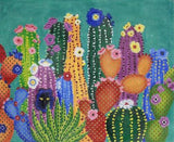 Needlepoint Handpainted JP Needlepoint Cactus Smacked Us Too 10x12