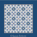Needlepoint Handpainted Susan Roberts Cathedral Quilt Blues 14x14