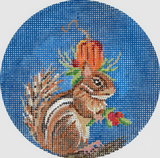 Needlepoint Handpainted Kelly Clark Charlie Halloween Chipmunk 4.5"