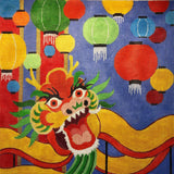 Needlepoint Handpainted Amanda Lawford Chinese New Year Dragon 10x10
