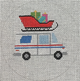Needlepoint Handpainted Amanda Lawford Christmas Mail Truck 4"