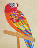 Needlepoint Handpainted PLD Designs Colorful Parrot 8x10
