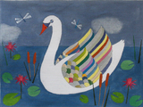 Needlepoint Handpainted PLD Designs Colorful Swan 12x9