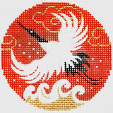 Needlepoint Handpainted Lee BJ Canvas Crane 3"