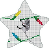 Needlepoint Handpainted Christmas Susan Roberts Dangling Mouse Star 4x4