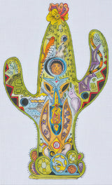 Needlepoint Handpainted Danji Cactus w/ Stitch Guide 7x12