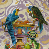 Needlepoint Handpainted Colors of Praise Funky Feathered Friends 14x14 AN532