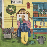 Needlepoint Handpainted Gayla Elliot Gardening Stitching Girl