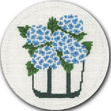 Needlepoint Handpainted Christmas CBK Gathering Bag w/ Hydrangea 4.5"