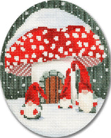 Needlepoint Handpainted Christmas CBK Gnome Holiday 4x5