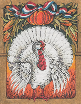 Handpainted Needlepoint Sandra Gilmore Gobbler 9x12
