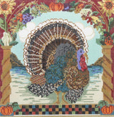 Needlepoint Handpainted Kelly Clark Handsome Tom Turkey w/ Stitch Guide