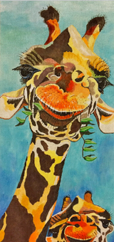 Needlepoint Handpainted Purple Palm Hey What's Up? 8x17