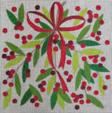 Needlepoint Handpainted Raymond Crawford Holiday Berries 10x10