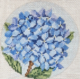 Needlepoint Handpainted Christmas Needle Crossings Hydrangea Branch 4"