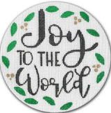 Needlepoint Handpainted Christmas CBK Joy to World 4"
