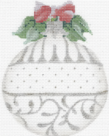 Needlepoint Handpainted Kelly Clark Christmas June Pearl w/ Stitch Guide