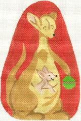 Needlepoint Handpainted Winnie the Pooh Kanga Roo Christmas Ornament