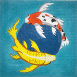 Needlepoint Handpainted Alice Peterson Koi Pond 6x6