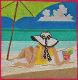 Needlepoint Handpainted PLD Designs Life's a Beach 6x6