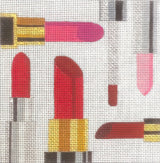 Needlepoint Handpainted Raymond Crawford Lipsticks Square 5"