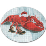 Needlepoint Handpainted Christmas CBK Lobstah 5x4