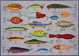 Needlepoint Handpainted JP Needlepoint Lured Tails 12x15