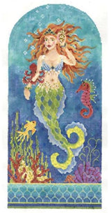 Needlepoint Handpainted Kelly Clark Marina Mermaid + SG + Embellishments