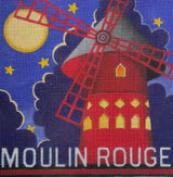Needlepoint Handpainted Raymond Crawford Moulin Rouge Square 11x11