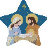 Needlepoint Handpainted Christmas Susan Roberts Nativity Star 4x4