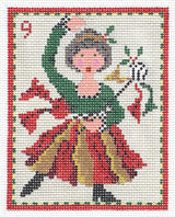 Needlepoint Handpainted Kelly Clark 12 Days of Christmas 4x5
