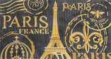 Needlepoint Handpainted Paris in Black Janice Gaynor 17x10