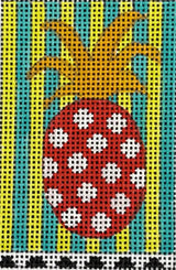 Needlepoint Handpainted Colors of Praise Luggage Insert Pineapple 3x2