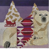 Needlepoint Handpainted Christmas Melissa Prince Polar Bear and Cub 10x10