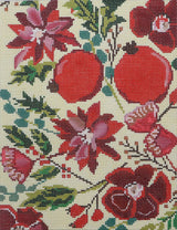Needlepoint HandPainted Cooper Oaks Pomegranate and Poinsettia 8x10