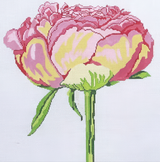 Needlepoint Handpainted Jean Smith Regal Peony 15x15