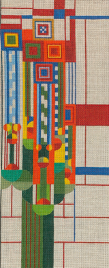Needlepoint Handpainted Danji Frank Lloyd Wright Saguaro 6x14