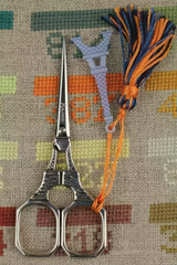 Sajou Embroidery Scissors Eiffel Tower Chrome with Blue Charm