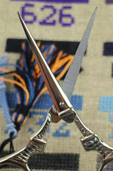 Sajou Embroidery Scissors Eiffel Tower Chrome with Blue Charm