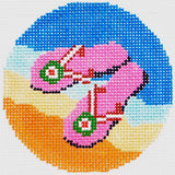 Needlepoint Handpainted Lee Sandals 3"