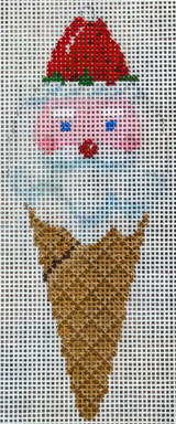 Needlepoint Handpainted Susan Roberts Santa Cone 2x5
