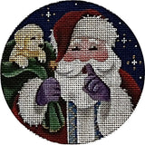 Needlepoint Handpainted Rebecca Wood Christmas Shhhh 4"