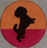 Needlepoint Handpainted Suzie Vallerie Shih Tzu 4"