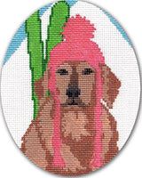 Needlepoint Handpainted CBK Ski Bunny 4x5